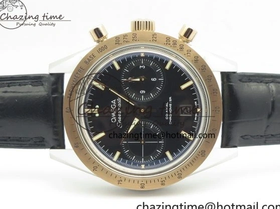 0518 Neat Speedmaster ’57 Co-Axial SS RG OMF 1:1 Best Edition Black Dial On Leather Strap A9300 (Free Leather Strap) 8067